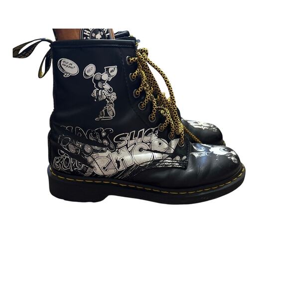 Dr Martens Rick Griffin Boots Black Size M7 W8 - Picture 4 of 12